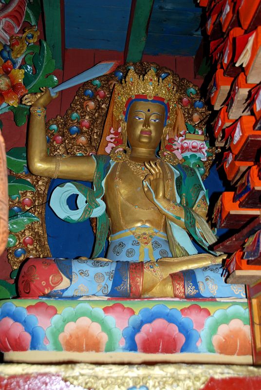 18 Manjushri Statue In Dokhang Main Prayer Hall Of Tengboche Gompa